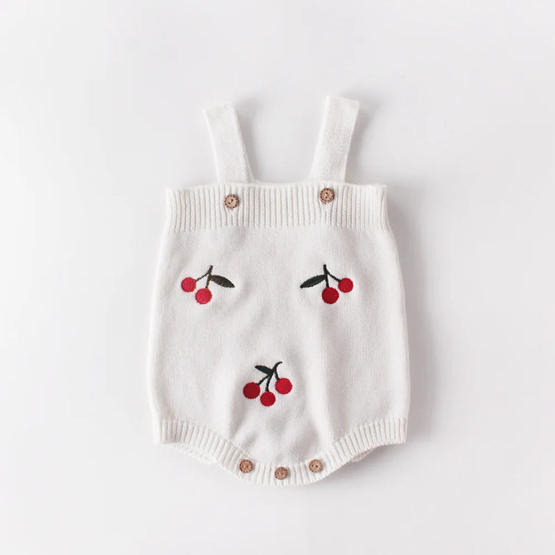 baby suit  0-2 years old female baby girls lovely and sweet cherry embroidered long-sleeved jacket + ha skirt single shot